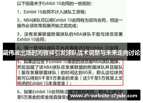 戴伟浚出场时间骤减引发球队战术调整与未来走向讨论